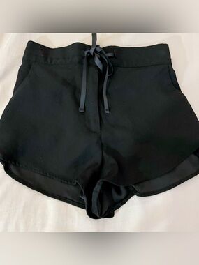 H&M High Waisted Black Shorts with Ribbon Tie Size 4